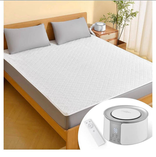 Water Heated Mattress Pad,None Elctric Wire Bed Warmer Coral Fleece Mattress Cover Quilted Soft Water Filled Mattress with Automatic Constant Timer and Remote Control Queen Size