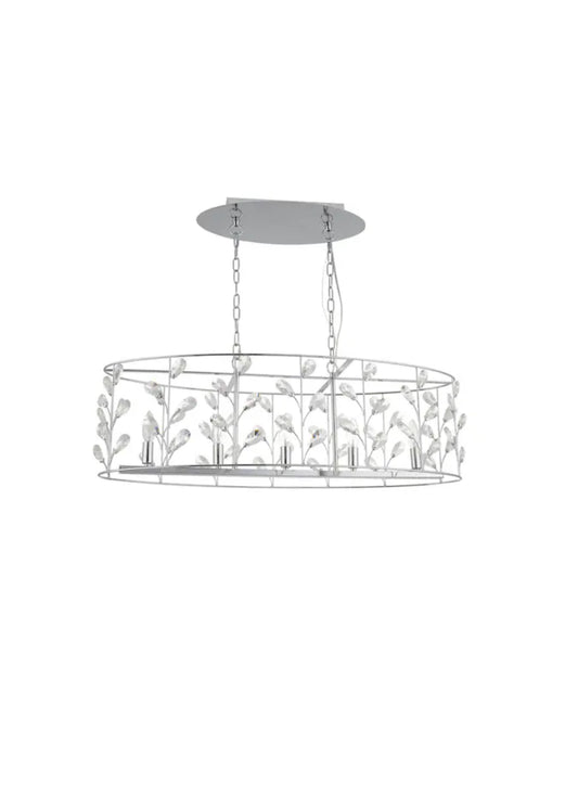 5 light chrome glam crystal