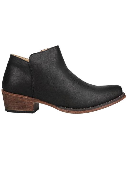 ROPER Womens Sofia Snip Toe Zippered Casual Boots Ankle Low Heel 1-2" - Black size 7