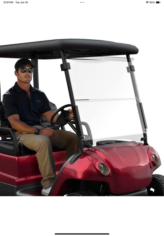 Club Car Precedent Windshield for Golf Cart Windshield Replacement,Foldable Clear Acrylic panel material firmly match Club Car Precedent 2004 and Up Models