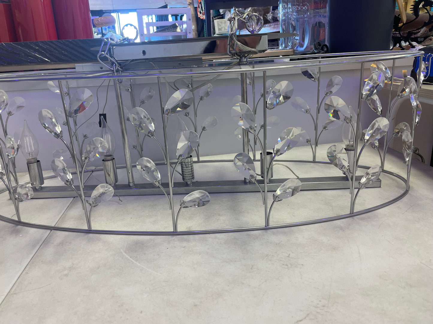 5 light chrome glam crystal