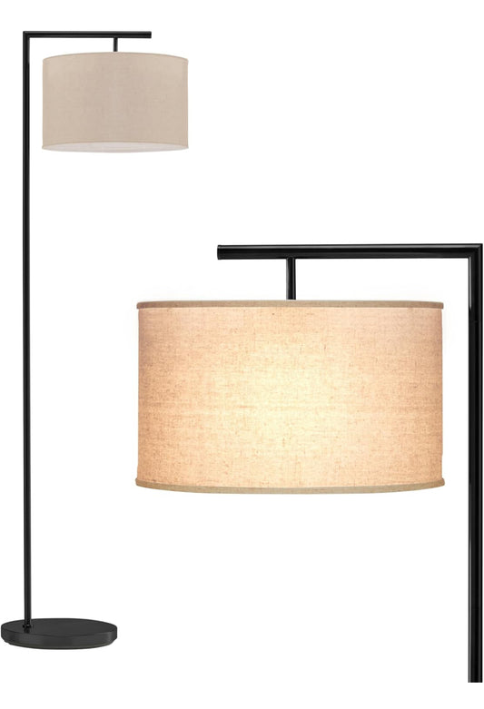Brightech Montage Modern Floor lamp, LED Floor Lamp for Living Rooms & Offices - Tall Standing Lamp for Bedroom Reading - Corner Pole Lamp for Contemporary Home Decor - Black
