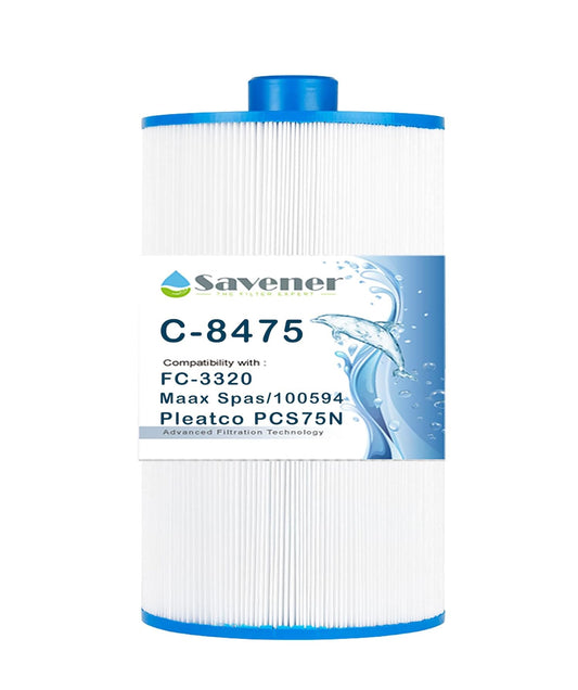 Spa Filter Compatible with PCS75N, Maax Spas, 100594, C-8475, FC-3320 hot tub Cartridge Filter, 75sq.ft, 1 Pack