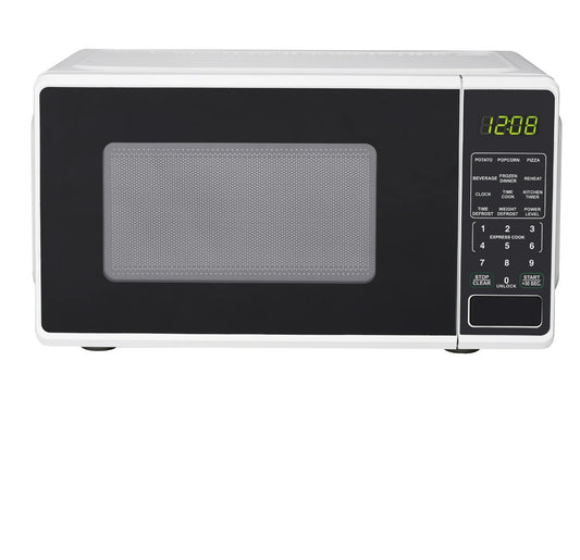 Mainstays 0.7 Cu ft Countertop Microwave Oven, 700 Watts, White