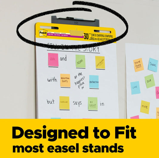 Post-it Super Sticky Mini Easel Pad, 15 x 18 Inches, 20 Sheets/Pad, 6 Pads, White Premium Self Stick Flip Chart Paper, Great for Virtual Teachers and Students (577SS)