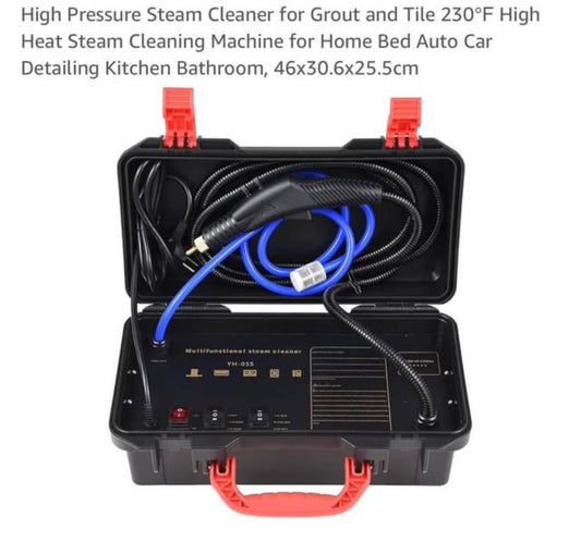 High Pressure Steam Cleaner for Grout and Tile 230℉ High Heat Steam Cleaning Machine for Home Bed Auto Car Detailing Kitchen Bathroom, 46x30.6x25.5cm