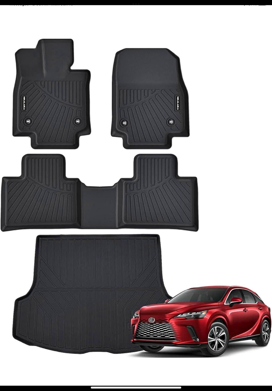 Floor Mats & Cargo Liner for Lexus 2023 2024 2025 RX/RX350/RX350h/RX500h (Not for RX450h+ PHEV) All Weather Protection TPE Rubber Floor Liners Full Set Automotive Mat Accessories, Black