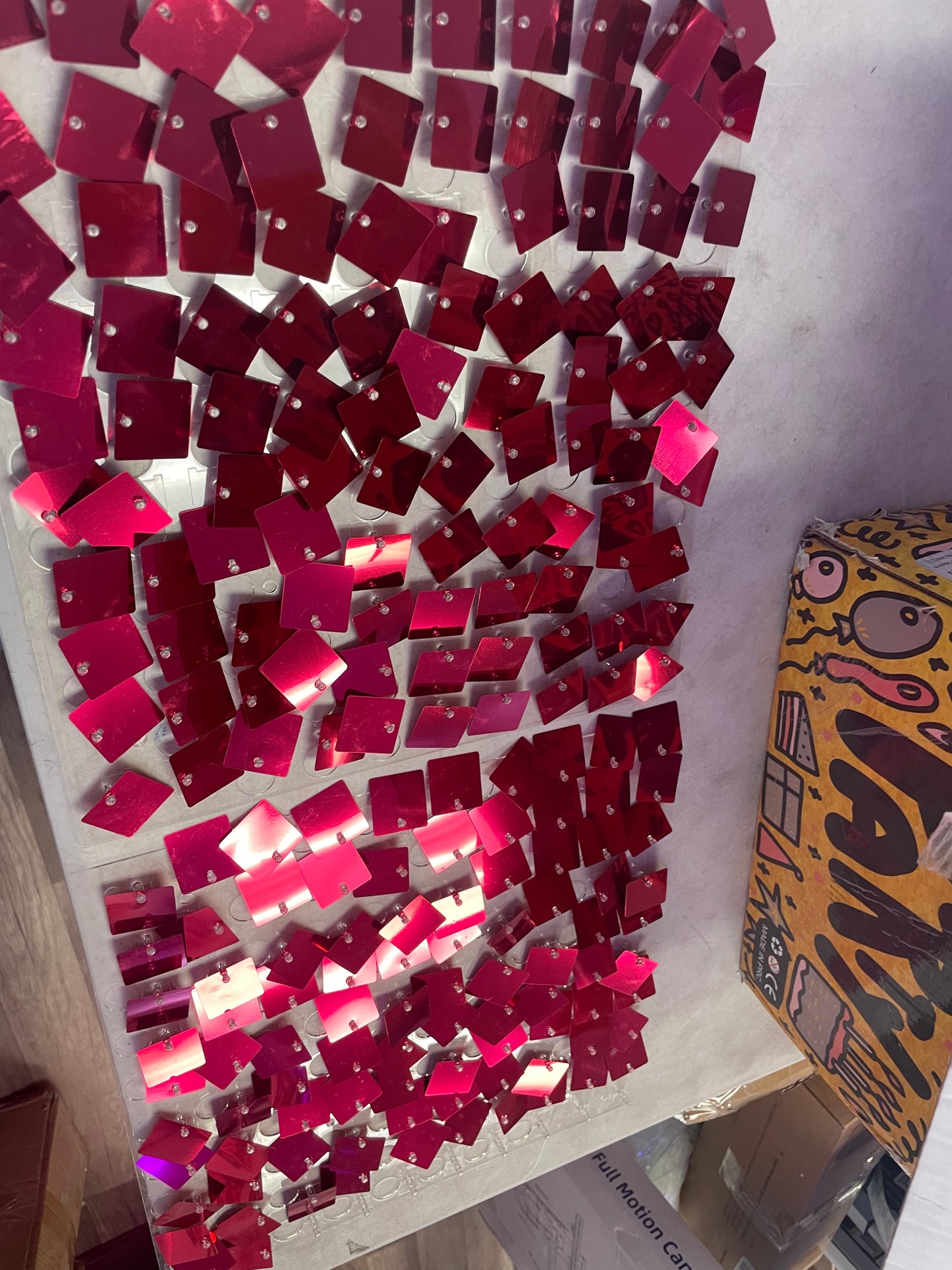 Hot Pink Shimmer Wall Backdrop Panels Square Sequin Shimmer Backdrop, Wall Decor for Birthday, Anniversary Wedding Decoration (Hot Pink, 6ft x 6ft)