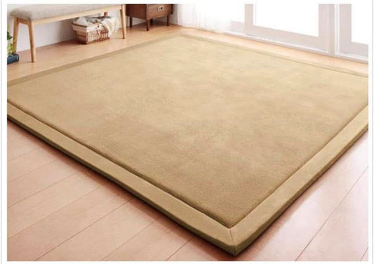 Loartee Nursery Rug Coral Velvet Crawling Rugs Mat Area Rugs Play Crawling Mat(5.0'x 6'8", Brown) for Toddler Children Play Mat Yoga Mat Exercise Pads Carpet