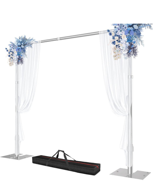 Pipe and Drape Backdrop Stand, 10x10ft Heavy Duty Adjustable Backdrop Frame with Metal Base, Background Holder for Parties Photography Wedding Photoshoot Decoration