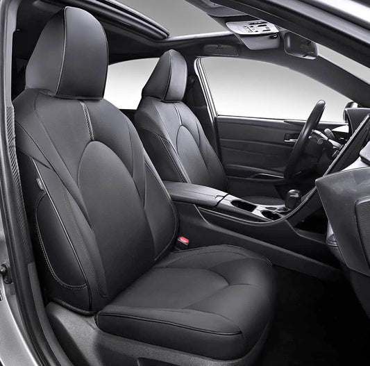 Seat Covers Compatible with 2018-2024 Toyota Camry Seat Covers PU Car Seat Protector Replacement for 2018-2024 Toyota Camry Accessories(Black,Compatible with 2018-2024 Hybrid LE, Hybrid SE)