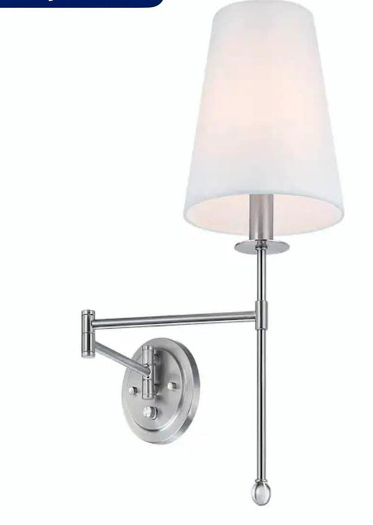 Winant swing arm wall sconce brushed nickel finish