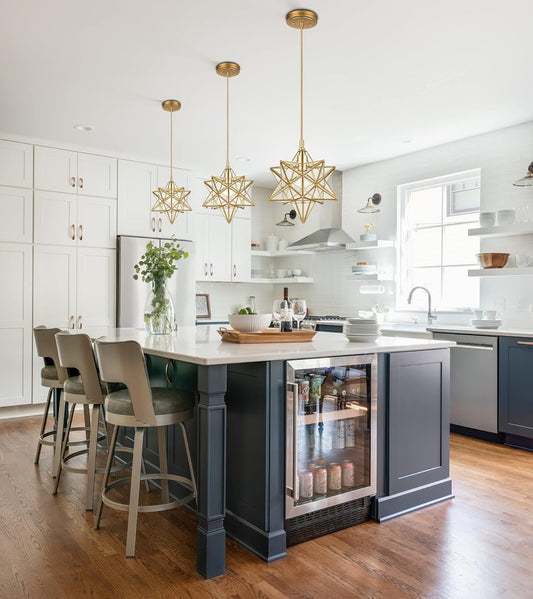 MODERN MORAVIAN STAR GOLD FINISH PENDANT
