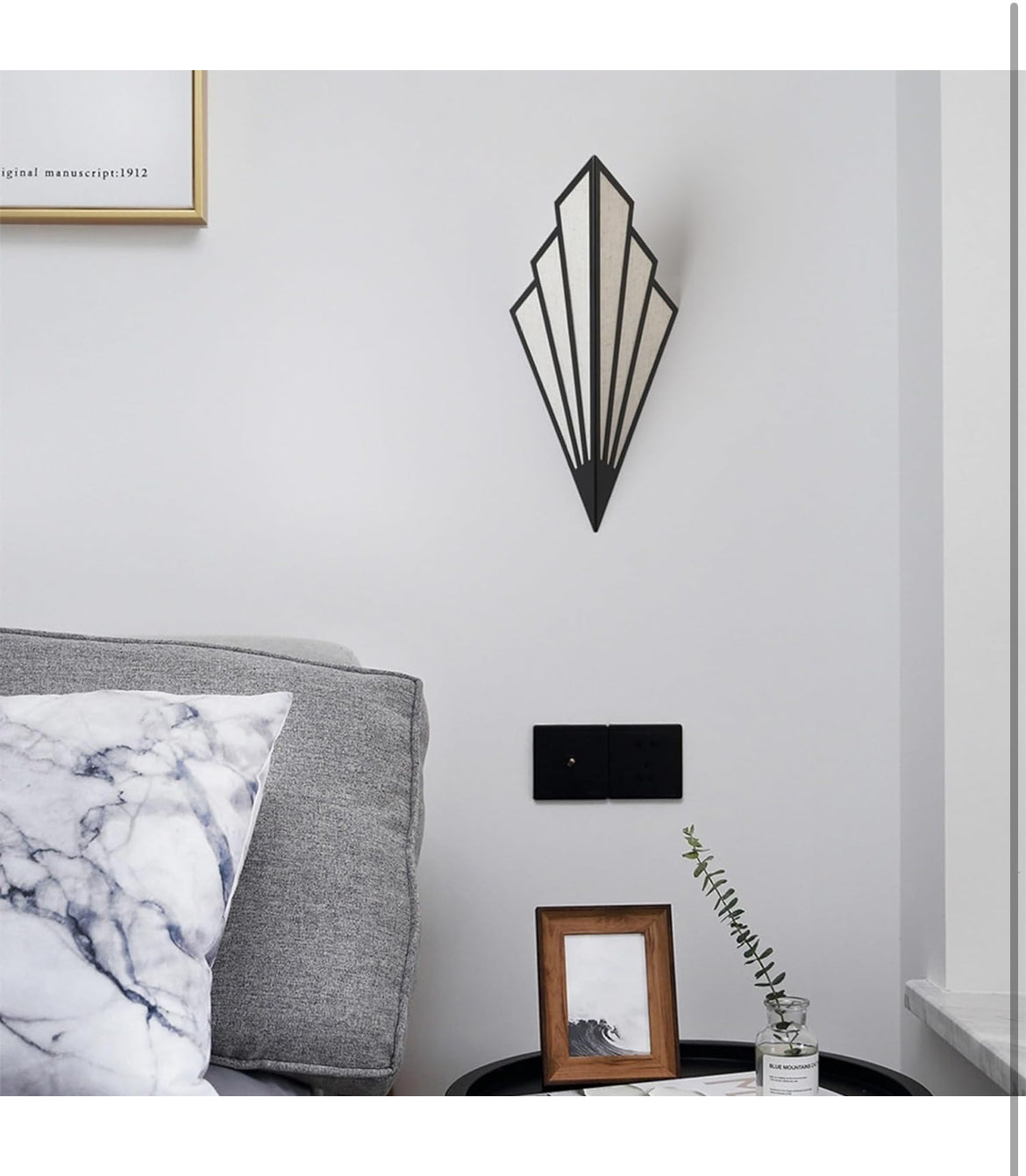 Modern Style Wall Light Set of Two,Battery Operated Wall sconces with Remote Cont