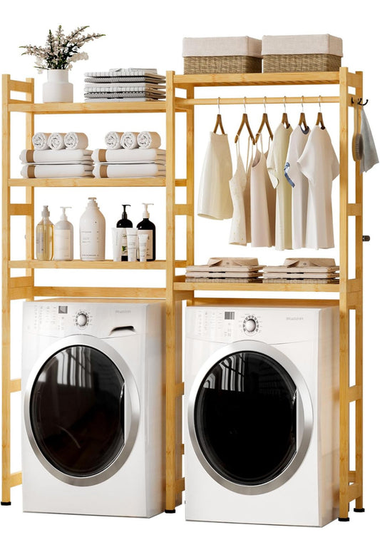 Over the Washer and Dryer Storage Shelf Bamboo