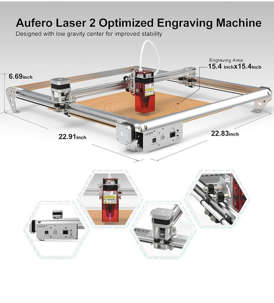 Aufero Laser Engraver, 2 W Diode Laser Engraver Machine